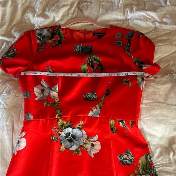 Black Halo Vibrant Red Floral Jodie Sheath Midi Dress - Picture 10 of 12